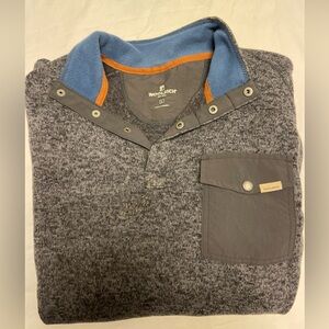 Woolrich Pull Over Sweater Jacket gray 1/4 Snap